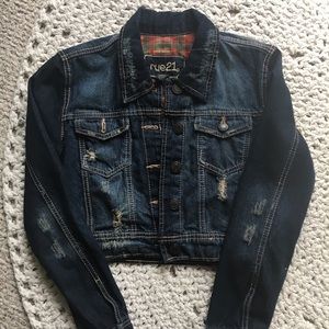 Rue 21 Distressed Cropped Jean Jacket